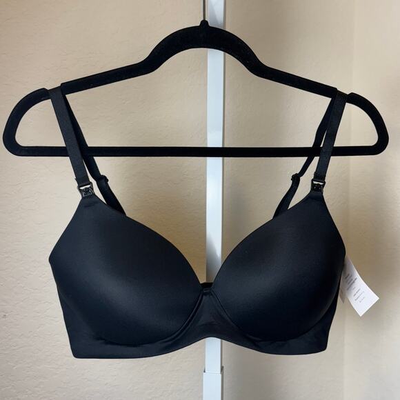 Auden Nursing Black Wirefree Demi Coverage Lightly Lined Convertible Bra 36D NWT - Picture 1 of 4